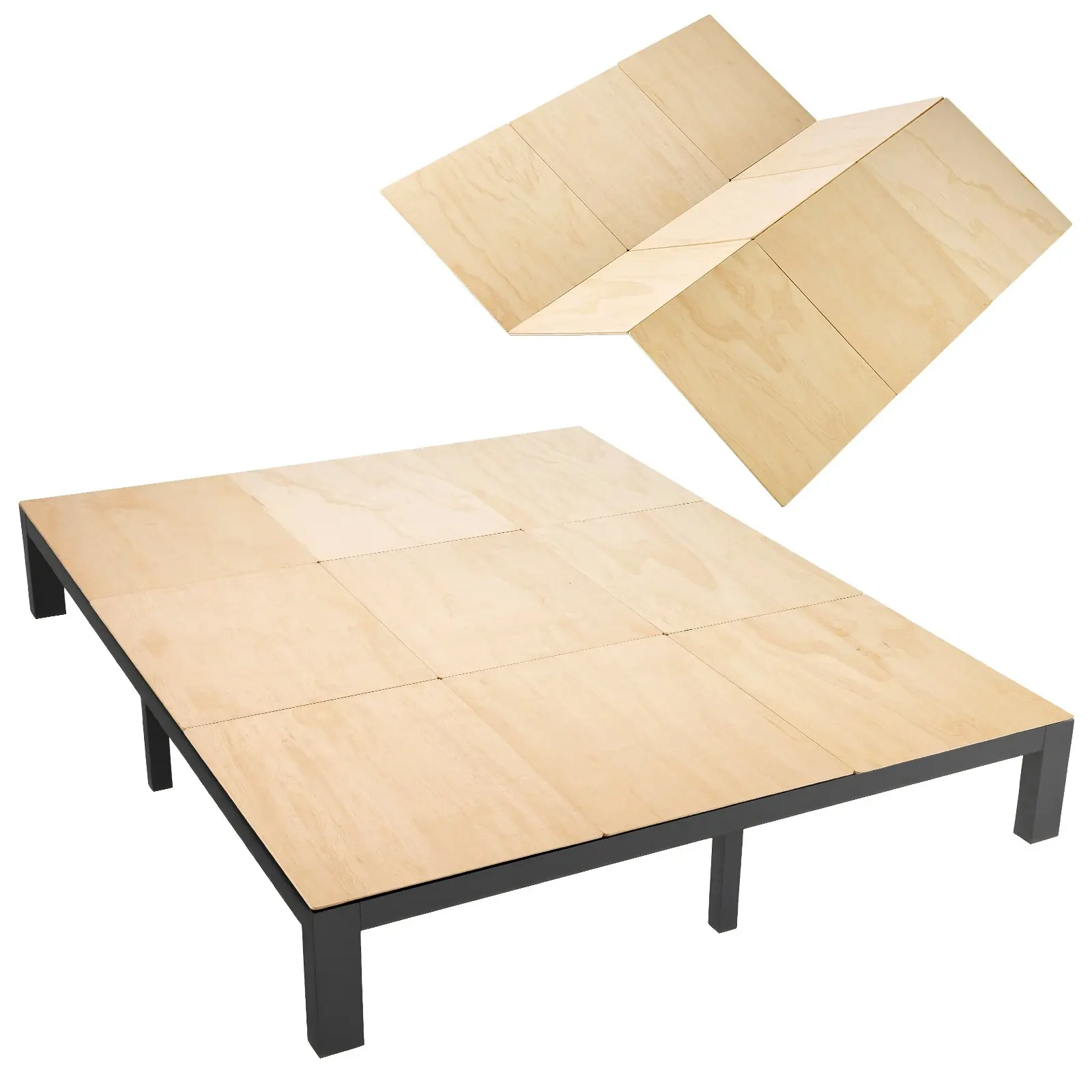 【Summerfinds】VEVOR Webbed Fold Cal King Size Bunkie Board, 69.7x81.9in 0.4in Thick Natural Wood Plywood, Nylon Webbing, Rounded Edges, Anti-Sag Design for Wooden Bed Frames, Metal Frames, Bunk Bed, California King