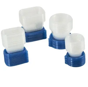 92 Piece Food Storage Variety Set with Blue Lids, Dishwasher Safe, BPA Free, Clear Plastic Container with Translucent Blue Lids, Multi Size Kitchen Transparent
