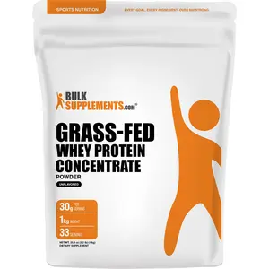 BulkSupplements - Grass-Fed Whey Protein Concentrate Powder - Build Muscle - Protein Source - 1kg - 30g per Serving