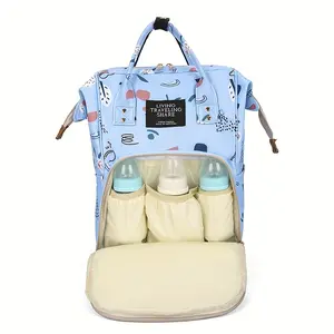 Large Capacity "Mama Bagger" Backpack - Stylish Oxford Fabric with Adjustable Straps, Zipper Closure, and Playful Printed Design - Perfect Gift for Moms, Durable and Comfortable for Travel or Everyday Use, Diaper Bag