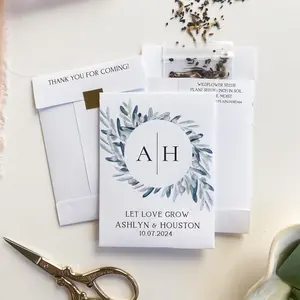 Let Love Grow - Personalized Seed Packet Wedding Favors - Wildflower Seed Event Favors - Bride and Grooms Name and Wedding Date. Over 200 Seeds in Each Packet