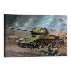 Military Tank Poster T-34 Medium Tank Poster Decorative Painting Canvas Wall Art Picture Print Modern Family Bedroom Decor