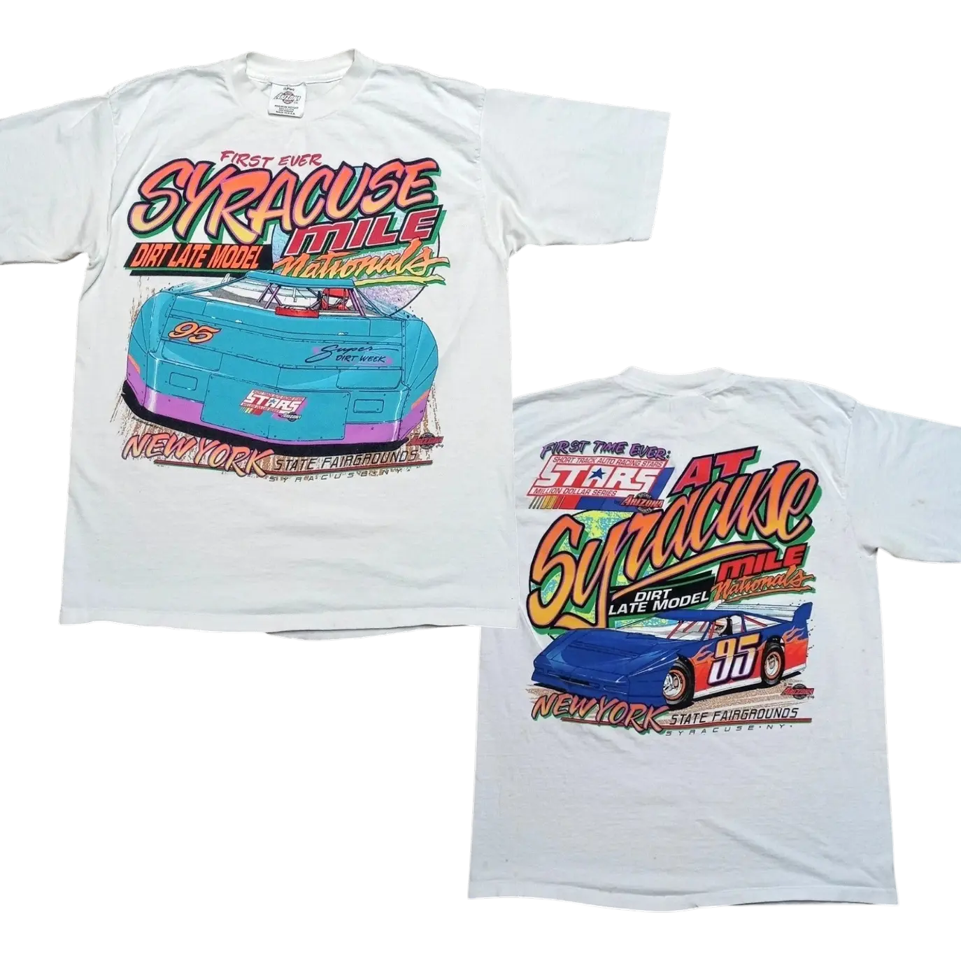 Vintage Auto Racing Shirt, Syracuse Mile Dirt Late Model Nationals Tee, Retro Speedway Graphic T-Shirt, New York Motorsport Double-Sided Unisex Tee