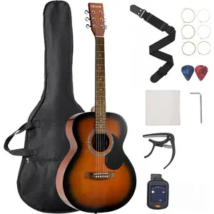 VEVOR 41 in Cutway Acoustic Guitar, 6-String, Sunburst Solid Spruce Top Guitar, Beginner Bundle with Gig Bag, Tuner, Strap, Steel Strings, Picks, Capo, Rosewood Fingerboard, for Fingerstyle Solo JazzVEVOR Super Brand Day
