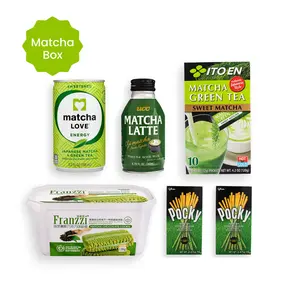 Matcha Obsession Box with Popular Drinks & Snacks (Itoen Sweet Matcha Green Tea Powder, UCC Matcha Latte, Matcha Love Sweetened Japanese Matcha & Green Tea, Franzzi Matcha Chocolate Cookies & Glico Pocky)