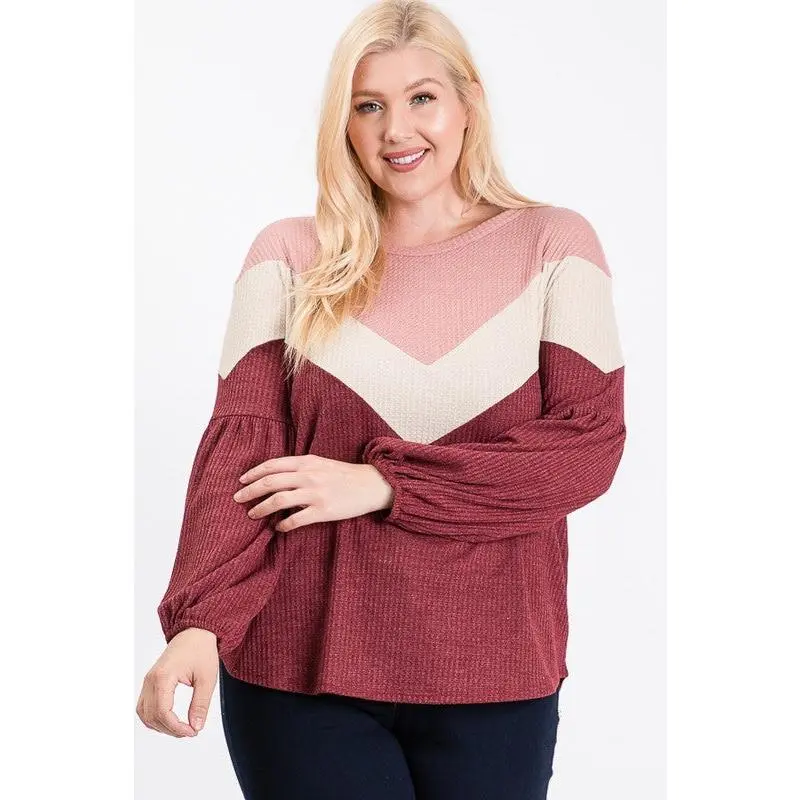 Chevron Color Block Top