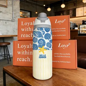 Loyr 32oz Insulated Tumbler, Water Bottles, Drinkware, Creative Shell Stripe Pattern, Large Capacity, Stainless Steel, Perfect Gift for Men and Women