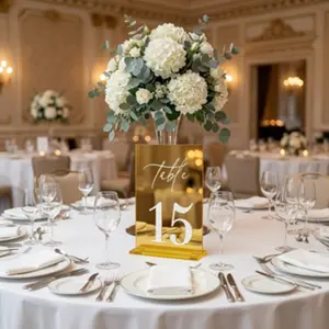 Acrylic Seat Card Set, 10x15cm Elegant Wedding Seating Cards, Party Birthday Festival Table Signage, Romantic Event Decorations