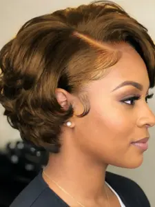 13x4 Lace Wig Pixie Cut Wigs Human Hair for Women Transparent Wig Wave Wig 13x4 Lace Wig Pixie Cut Wigs Human Hair for Women Transparent Wig Wave Wig