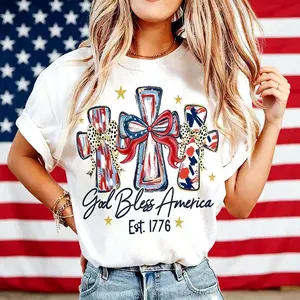 God Bless America Women T-shirt 250 Years America Anniversary USA 250th Birthday Gift Shirt Memorial Independence Day 4th of July Men Women Cotton Tee Shirt