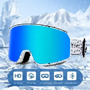 Ski Goggles with Magnetic Double Layer Polarized Lens Skiing Anti-fog  Snowboard Goggles Men Women Ski Glasses