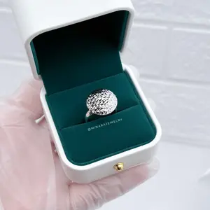 MINARA 950 Silver LENTEJA ADIAMANTADA Ring. Anillo con cortes adimantados