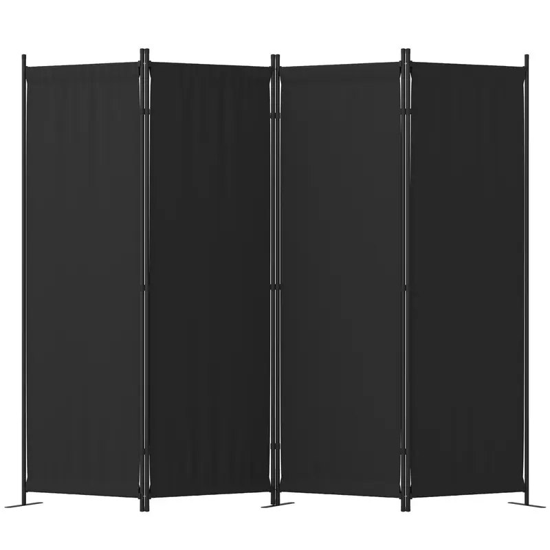 Room Divider, 4 Panel Folding Privacy Screen, 88” Portable Separating with 3 Metal Feet, Partition Room Dividers, Lightweight Freestanding Wall Divider Screen for Office Bedroom Hospital