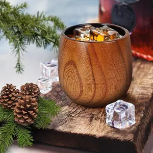[Buy 1 get 1 free] Wooden whiskey and bourbon glasses, burnt or uncut vintage drinks, men's unique bourbon gifts, premium drinks for whiskey enthusiasts, elegant wooden utensils for home bars, perfect gifts for special occasions, Christmas gifts-03