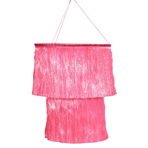 Pink Party Chandelier - iridescent foil 16"x12" fringe