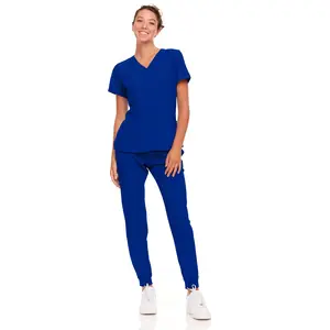 Natural Uniforms Womens Cool Stretch Jogger Scrub Set (True Royal Blue, X-Large)