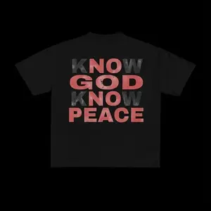 Know God, Know Peace, No God, No Peace Graphic T-Shirt – Faith-Based Inspirational Quote Tee, Religious Casual Wear graphic  tees  women Crewneck Cotton