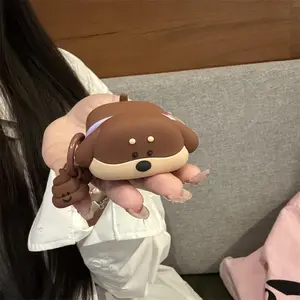 Cartoon Silicone Dog Case for AirPods 3/4/pro/pro3, Funny Hanging Charm, Perfect Gift for Best Friends, Fits AirPods 1 2 3 4 Pro Pro2 Pro3, Earphone Protective Cover