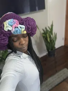 Mixed Berry Flapper Girl Crochet Ruffle Hat