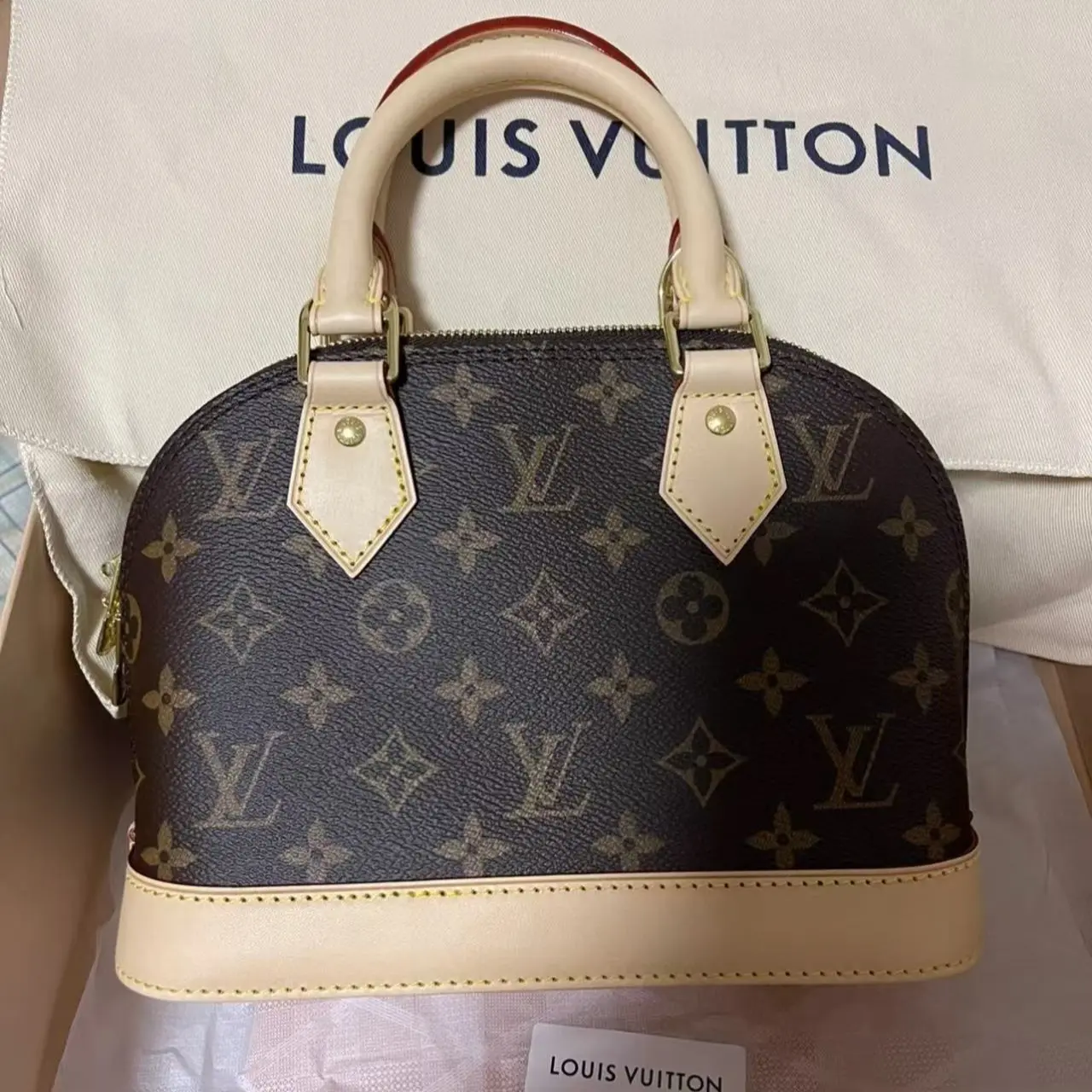 Pre-owned Louis Vuitton coated canvas Tote Bags alma bb