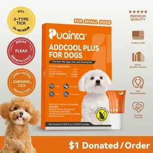 Puainta Flea and Tick Prevention for Dogs and Cats, Vet-Recommended Topical Drops, Kills Fleas, Ticks & Larvae, All Sizes
