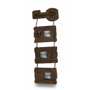 3 Panel Shabby Chic Recycled Wood Wall Photo Frame