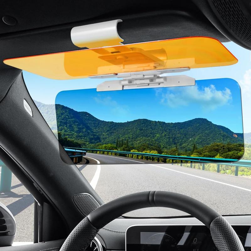 Car Visor,2 in 1 Automobile Sun Anti-UV Block Visor,  Day and Night Anti-Glare Visor, Non Glare Anti-Dazzle Sunshade Mirror Goggles Shield for Driving Goggles