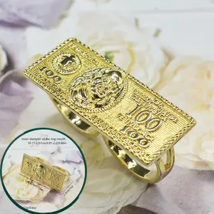 Hip Hop Dollar Double Finger Ring – Bold Statement Jewelry for Men