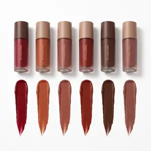 HERORANGE Women's 6 Pieces Lightweight Smooth Nude Brown Matte Lip Glosses Set - Soft Velvet Lip Tint Combo, Long-Lasting Waterproof Latte Lipsticks, Single Item Option