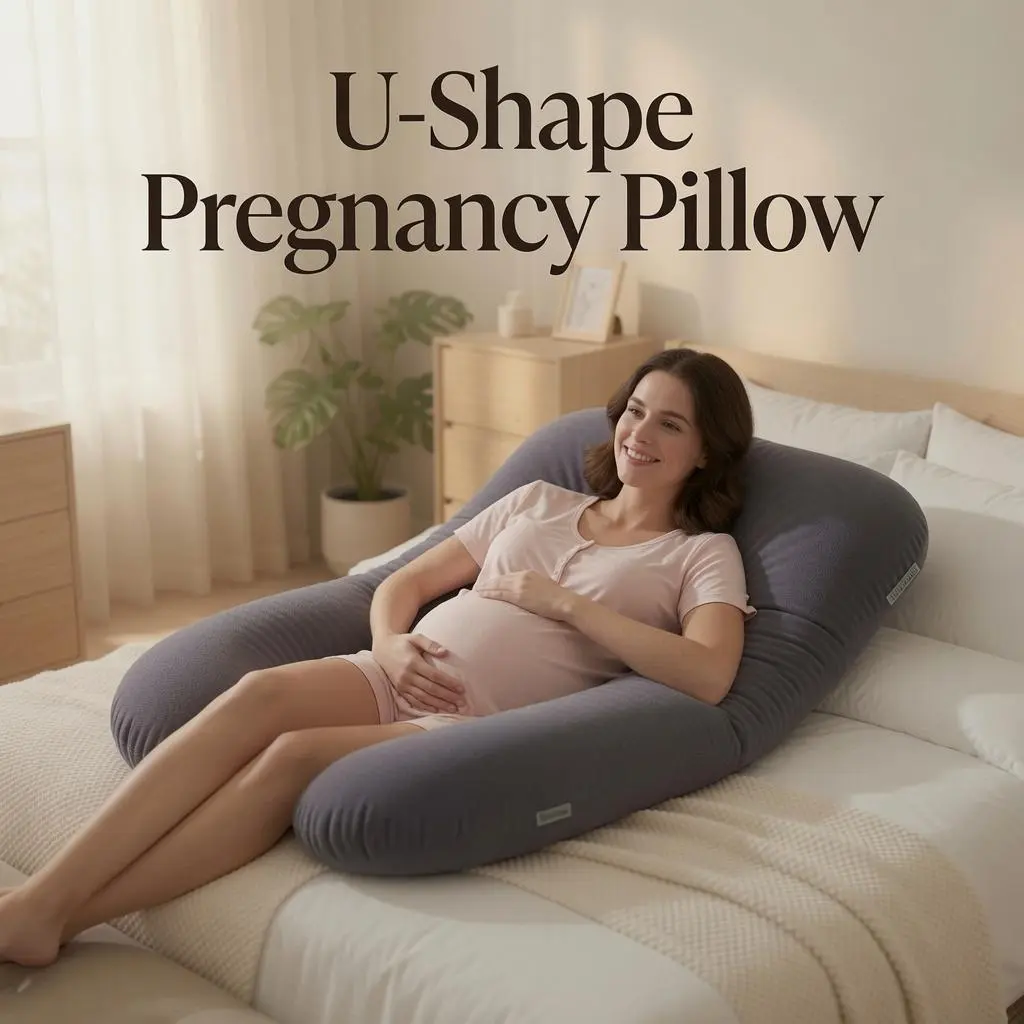 U-Shaped Pregnancy Sleeping Pillow 55 Inch, Full Body Maternity Support Pillow – Grey