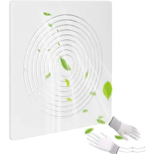 Bathroom Exhaust Fan Cover White Matte Bathroom Ceiling Fan Grille with Spring Replacement Square Ceiling or Wall Mounted Exhaust Fan, Ceiling Fan Grille, Air Diverter cover(1 Piece12x12Inch)