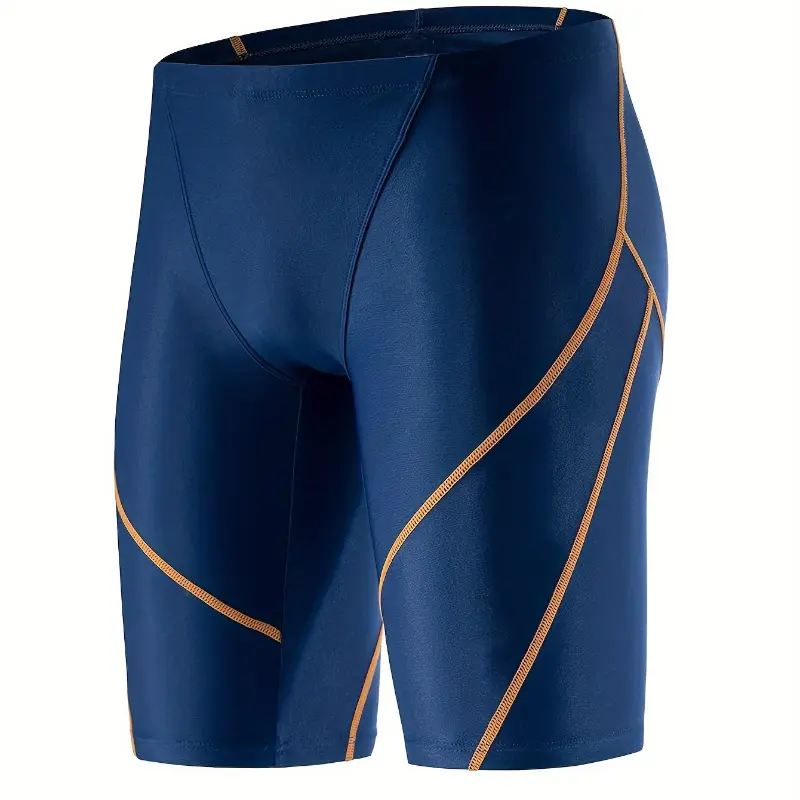 Men's Quick-Drying Elastane 82% Nylon Blend Compression Swimwear Shorts - Slim Fit, Skinny-Cut Trunks for Summer Pool, Beach Use