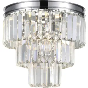 CWI Lighting Weiss 8 Light 12 inch Chrome Flush Mount Ceiling Light 9969C12-8-601