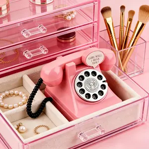 Retro Telephone Toy Piggy Bank 10.6x11x12cm Safe Kid-Friendly Non-Toxic Plastic Educational Vintage Home Decor Fun Money Saving Toy for Boys Girls Birthday Gift TOY HOBBY NewYearHaul