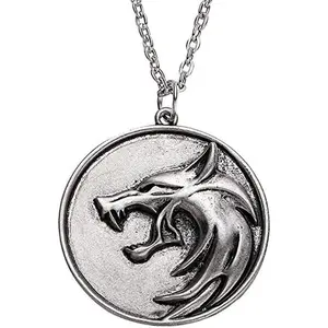 Witcher Medallion Necklace Witcher Necklace Wizard Medallion Necklace Geralt of Rivia Wolf Necklace for Men Wild Hunt Wolf Medallion Necklace Wild Hunt Geralt Necklace Wolf Jewelry for Men