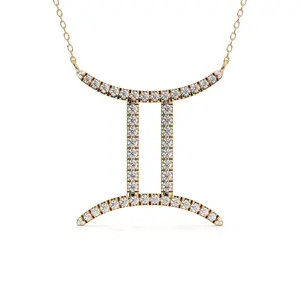 Gemini Zodiac Sign Lab Grown Diamond Pendant