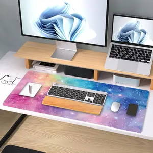 1 Pc, Galaxy Style Mouse Pad, 35.4 X 15.7 Inches, Non Slip Base, Durable Keyboard Pad, Extended Desktop Pad, Suitable for Laptop Mouse and Keyboard Pad