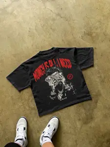 1Pcs Money Is All I Need Graphic T-Shirt | Black Oversized Boxy Tee with Red Hip Hop Print | Heavyweight Streetwear for Men & Women