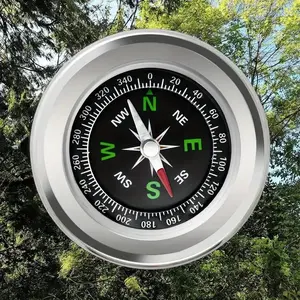 Outdoor Stainless Steel Compass, Portable Camping Hiking Travel Tool, Metal Stainless Steel Compass, Outdoor Teaching Compass