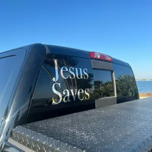 Jesus Saves Decal for Trucks, Cars, and More - Easy Application, Convenient Customization, No Residue or Damage