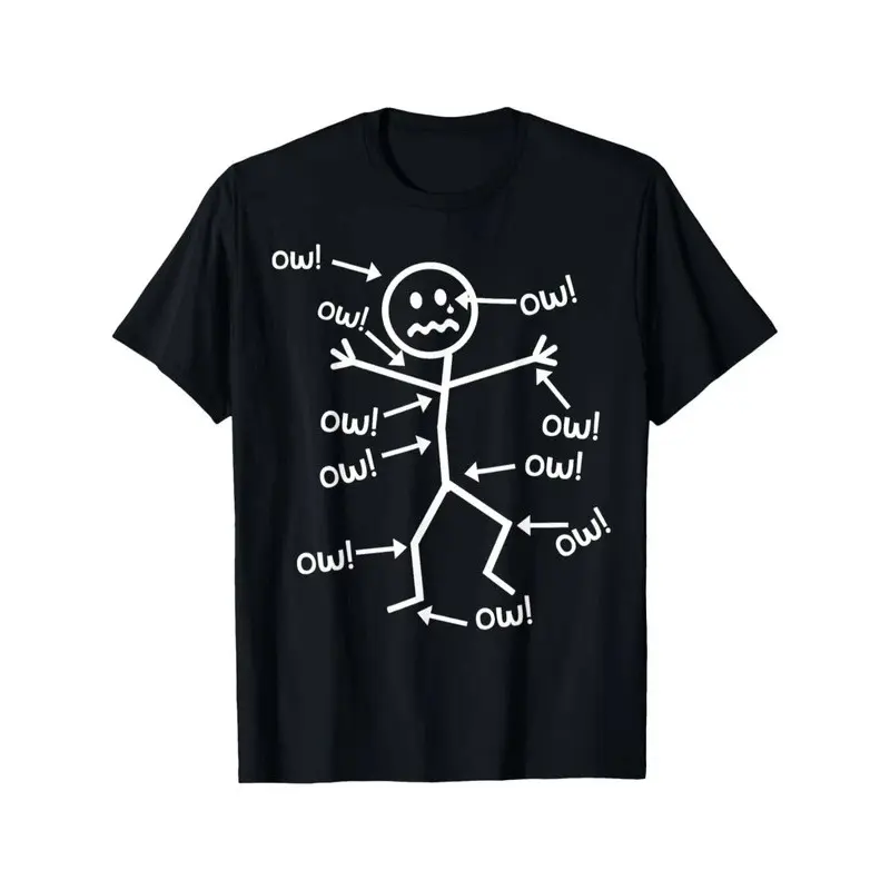 Humorous Chronic Pain Awareness T-Shirt for Summer Casual Wear, Crew Neck, Short Sleeve, Machine Washable Everyday Top