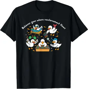 100% cotton Unisex ABA Analyst Behavior Goes Where Reinforcement Flows RBT Duck T-Shirt