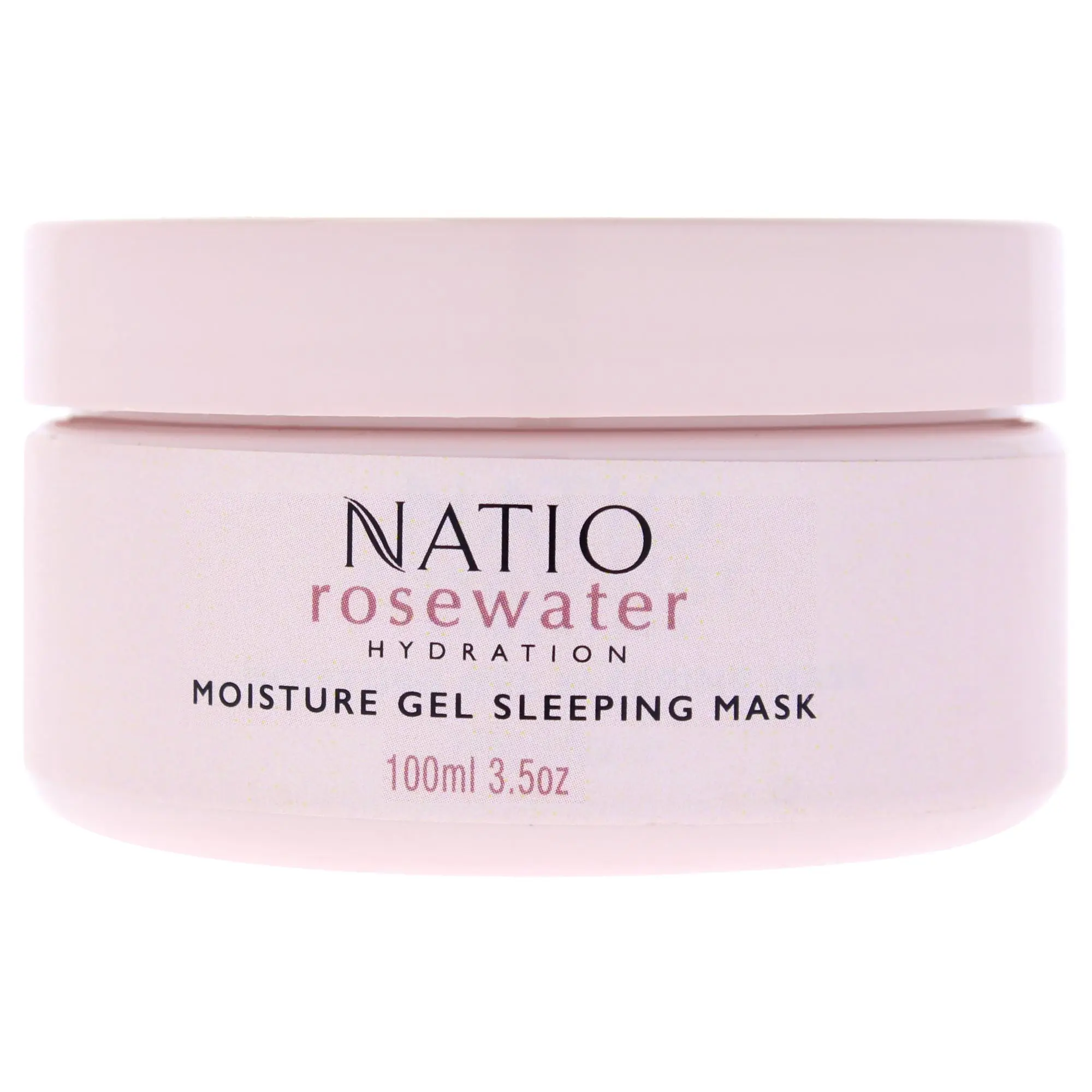 Natio Rosewater Hydrating Soothing Moisturizer Gel Sleeping Mask for Women - Nighttime Use, 3.5oz Gel, Fragrance