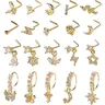 MILAKA Women's 20-Piece Nose Piercing Kit - Chic Body Jewelry, Gold-Silver Plated Stainless Steel Jewelry, Cubic Zirconia Nose Studs, Dangle Noserings, Lightweight Daily Accessories (Birthday Gift)