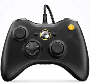 PC Controller, Wired Controller Compatible with Microsoft Xbox 360 & Slim/PC Windows 10/8/7, with Upgraded Joystick, Double Shock | Enhanced (Black)