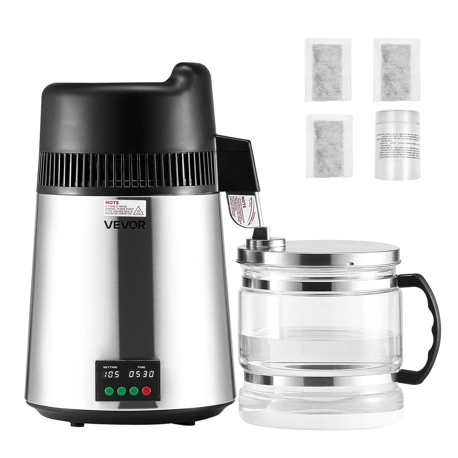 VEVOR Water Distiller, 6L/1.6 Gallon Larger Water Distilled Machine ...