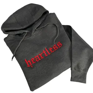 Hoodie - RED Heartless Embroidery