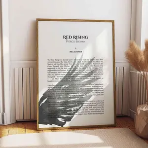 RED RISING WALL ART UNFRAME POSTER] Printable Wall Art - Red Rising First Chapter - Helldiver - Pierce Brown Quote - Instant - Book Page Art - Book Cover Design