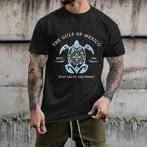 The Gulf Of Mexico ESTD 1550 Stay Salty And Resist Turtle Unisex T-shirt, Basic Tee Comfortable Casual