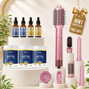 Bella All Natural MEGALIVE Kit #1: Free 8-in-1 Air Styler+  Day & Night D3 K2 Drops + Extreme Detox Pineapple